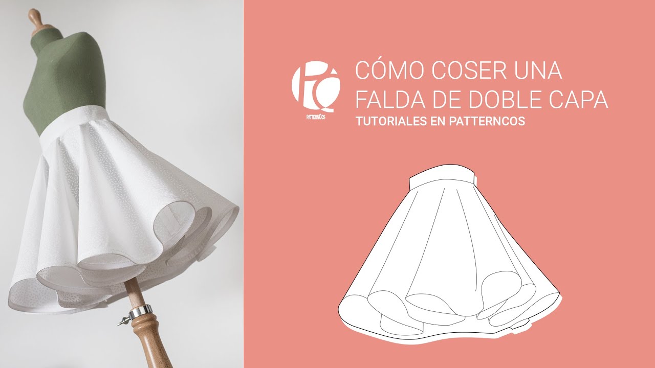 Tutorial falda de doble capa o doble circular | Double circle skirt