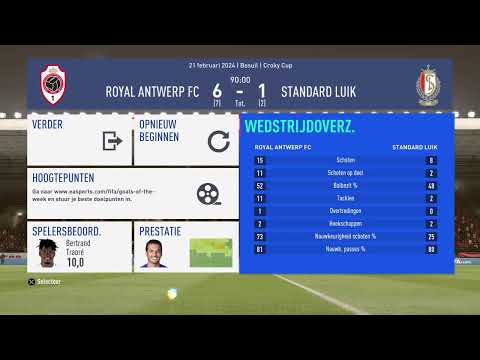 Live Fifa19 Royal Antwerp Fc - Standard Liège @Crocky Cup halve finale terug match