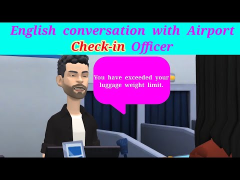 English Conversation at Airport Check in || English Conversation at Airport with Check in Officer