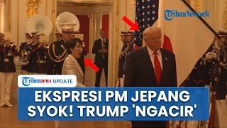 Ekspresi PM Jepang Terkejut Ditinggal Trump 'Ngacir' saat Upacara Penyambutan di Istana Tokyo