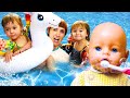 Baby doll morning routine & feeding baby doll - Family fun video for kids