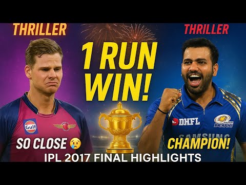 MI vs RPS 2017 Final Highlights 🔥 | Last Over Drama 😱 | Mumbai Indians Won by 1 Run 🏆