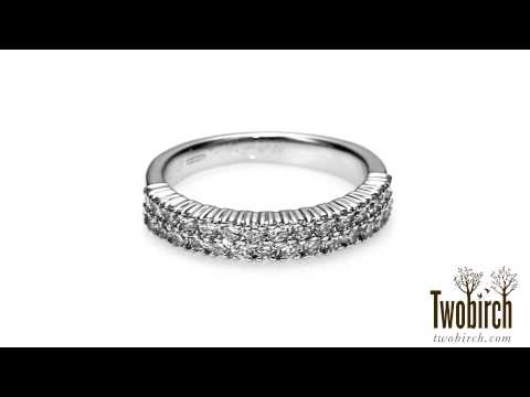 0.58 Carat Double Row U Set Shared Prong Wedding Ring  - TwoBirch - TB-WR-0303-WG-I