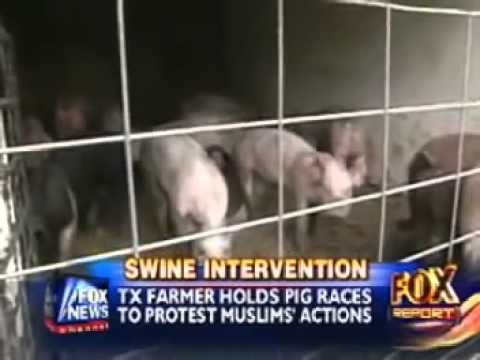 New mosque Construction, and the Texas reaction: Friday prayers PIG RACES..!