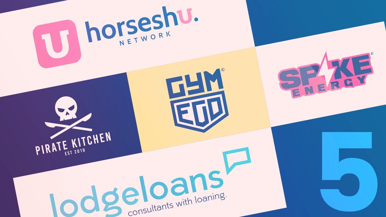 Designing 5 random logos in 1 video (speedart)
