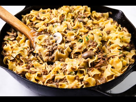 This one-skillet ground beef stroganoff is creamy, flavorful, and easy to make! Ready in just 30 min