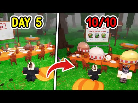 เสิร์ฟอาหาร 10จาน ก่อนถึงวันที่5 เควสจบใน30นาที | Roblox 99คืนในป่า