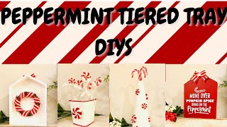 5 PEPPERMINT CHRISTMAS TIERED TRAY DIYS  | *MUST SEE*