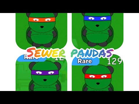 ORANGE SEWER PANDA, PURPLE SEWER PANDA, RED SEWER PANDA, and BLUE SEWER PANDA/FIND THE PANDAS