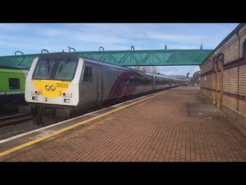 Irish Rail 201 loco 228 + Enterprise DVT 9003 departs Dundalk for Belfast Central