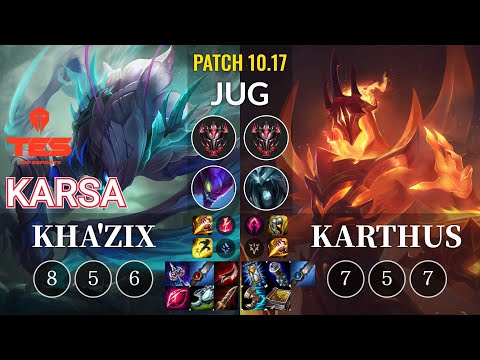 TES Karsa Kha'Zix vs Karthus Jungle - KR Patch 10.17
