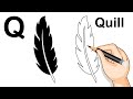 How To Draw A Quill Step By Step | How To Draw A Feather Step By Step | Feather Drawing EASY | Quill