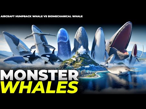 Epic Monster Whales Size Comparison 3D | Aircraft Whale vs Space Whale vs Aircraft Humpback Whale