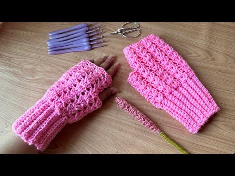 How to crochet fingerless gloves / For beginners step by step 