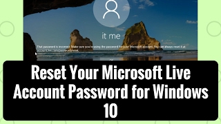 Reset Your Microsoft Live Account Password for Windows 10