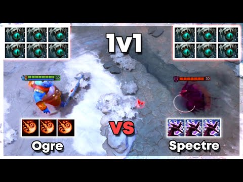 Level 30 Ogre vs Level 30 Spectre with 6x Skadi - Dota 2 1v1