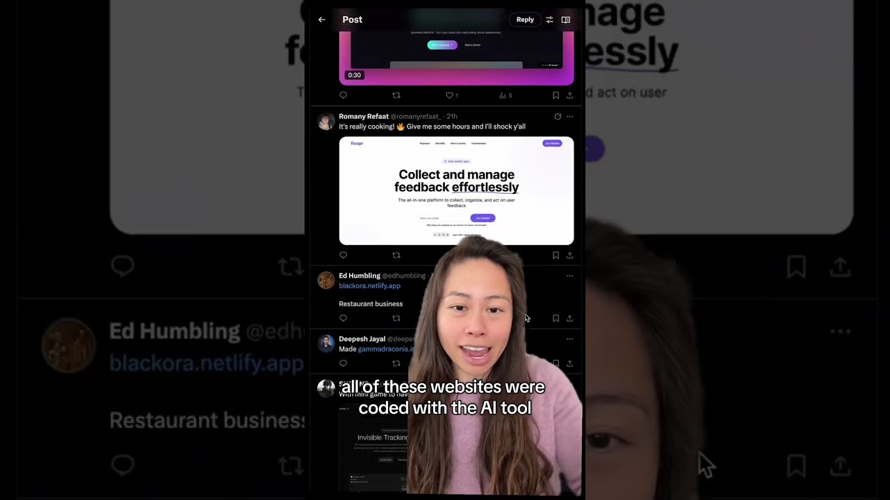 Coding AI website with tools like Lovable, see lots of examples of websites built by people in this