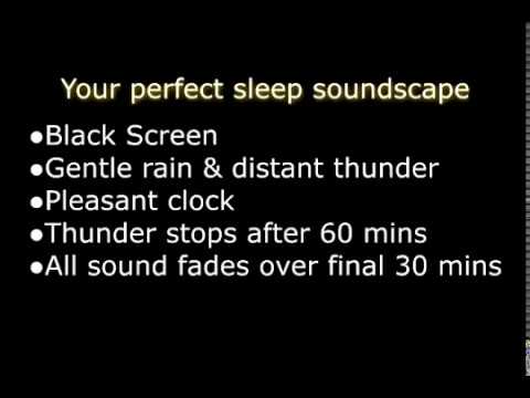 2 Hours Sleep Sound - rain, thunder, ticking clock, black screen
