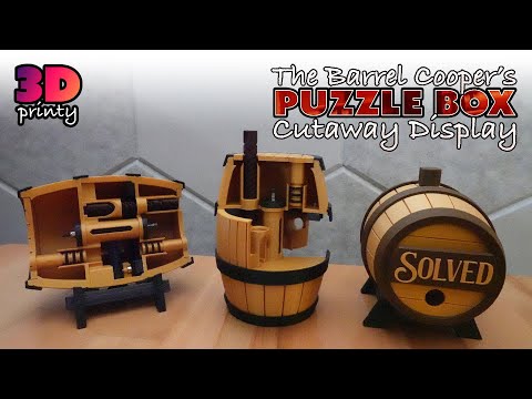 Barrel Cooper Puzzle Box - Cutaway Display