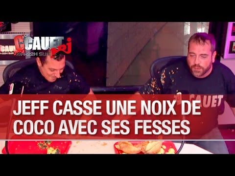 Jeff cracks a coconut with his buttocks - C'Cauet on NRJ