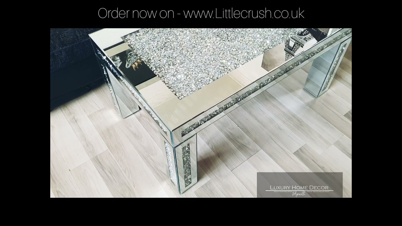 Crushed diamond Mirrored coffee table