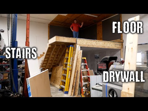 Mechanic Still Building Office and Storage Loft | Stairs, Drywall, Second Floor - Part 2