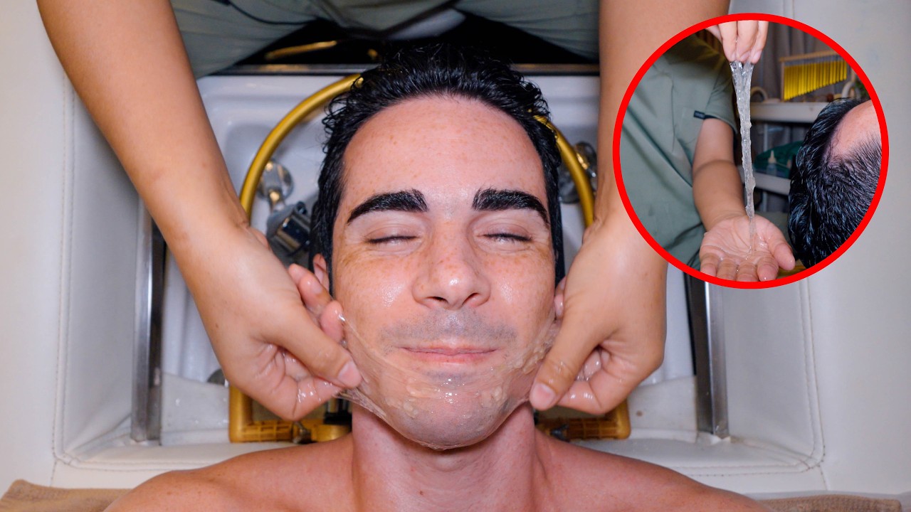 ASMR: Sticky Aloe Face & Head Water Massage for Deep Sleep