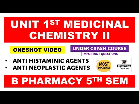 Unit 1 Medicinal Chemistry 5th Semester |Oneshot | Antihistaminic Agents | Antiantineoplastic Agents