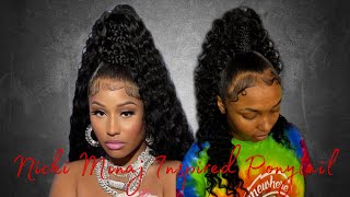 Nicki Minaj Inspired High Genie Curly Ponytail