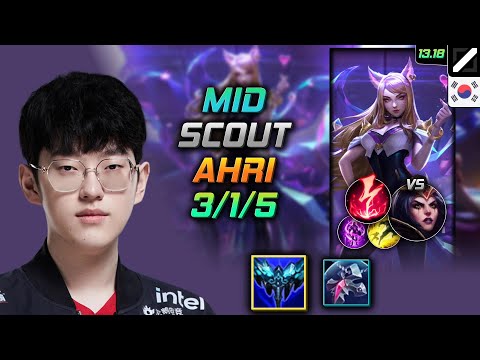 Ahri Mid Build Scout Everfrost Electrocute - LOL KR Master Patch 13.18
