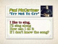 Paul McCartney - Try Not To Cry (lyrics)