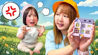 おもちゃ返して〜＞＜赤ちゃんに意地悪した小学生はママに怒られる！？赤ちゃんばっかりずるい...！私もママとパパと遊びたい！【寸劇】