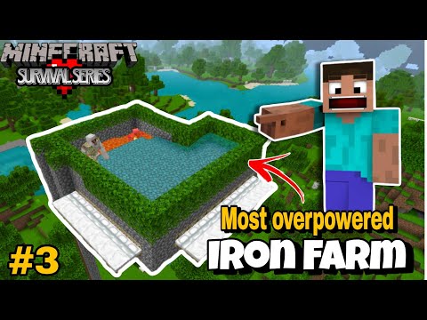 Insane Minecraft Pocket Edition Iron Farm! 😱 Hindi | Part 3