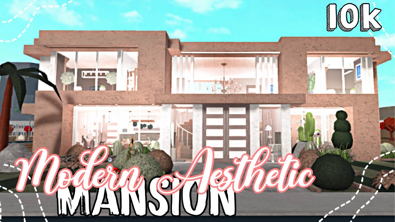 Roblox | Bloxburg: 10k Modern Aesthetic Roleplay Mansion (NO LARGEPLOT) FULL BUILD