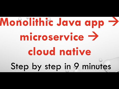 how to migrate monolithic Java app into microservice and cloud native one in 9 minutes