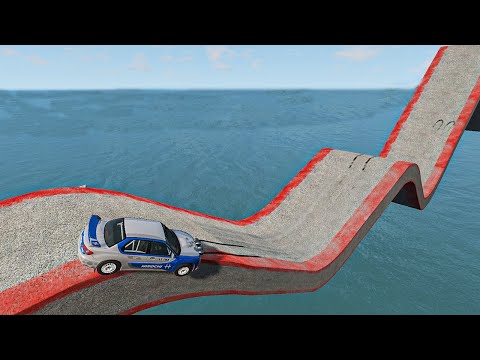 Impossible Growing Wave Bridge Crossing Cars Vs Deep Water - BeamNG Drive