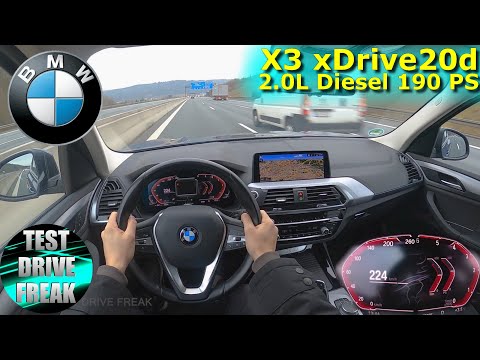 2020 BMW X3 xDrive20d 190 PS TOP SPEED AUTOBAHN DRIVE POV