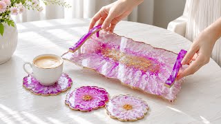 💜 I Created This Gorgeous EPOXY RESIN Flower Tray in Just a Few Hours! DIY Tutorial 🌸DIY