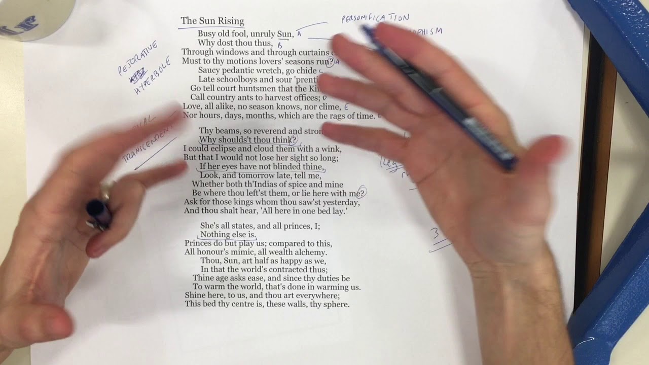 The Sun Rising Donne: Metaphysical Poetry 5