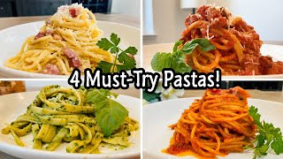 4 must-try pastas every pasta lover should experience: Assassin, Amatriciana, Carbonara & Pesto!