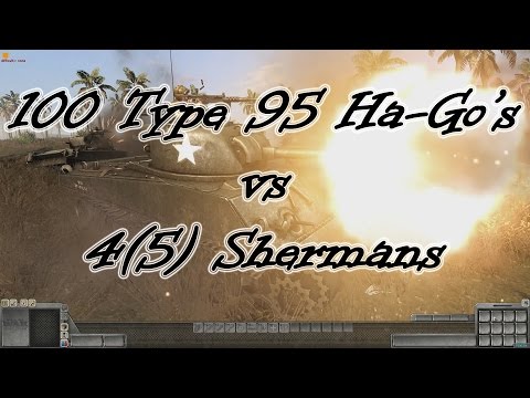 Men of War Assault Squad 2 - 100 Type 95 Ha-Go Tanks vs 4(5) Shermans - Editor Scenario #3