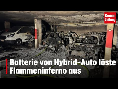 Batterie von Hybrid-Auto löste Flammeninferno aus | krone.tv NEWS