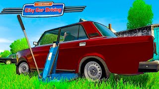 МЕНЯЕМ ДЕДУ ПРОБИТОЕ КОЛЕСО НА СЕМЕРКЕ В CITY CAR DRIVING! РЕАЛЬНАЯ ЖИЗНЬ + РУЛЬ