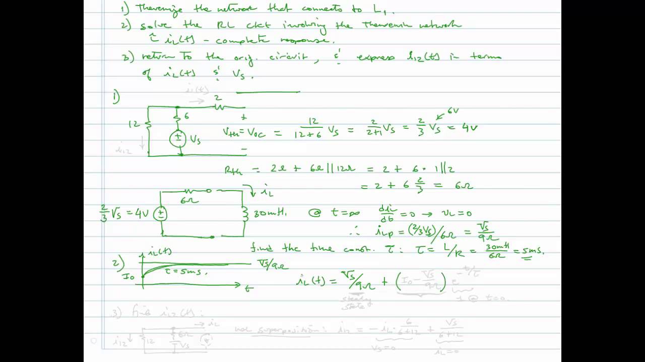 Using network theorems (reductions) to solve 1st order circuits (TR1.4)