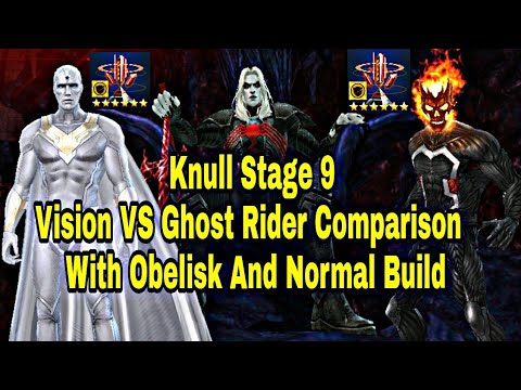 Vision VS Ghost Rider Knull Stage 9 Comparison | Obelisk And F2p Build Used - Marvel Future Fight