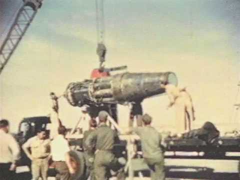 Unloading and reassembly of the D-558 Skystreak at Muroc Army Airfield