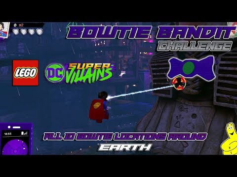 Lego DC Super-Villains: Bowtie Bandit CHALLENGE (All 10 Bowtie Locations) - HTG