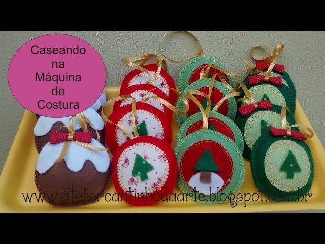 Como Casear Na Máquina De Costura Pingentes De árvore De Natal