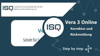VERA 3 Online: Schritt 3 - Korrektur und Rückmeldungen