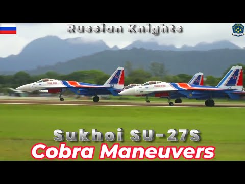 Russian Knights Aerobatic Team Sukhoi SU-27S In Action // Cobra Pugachev Maneuvers